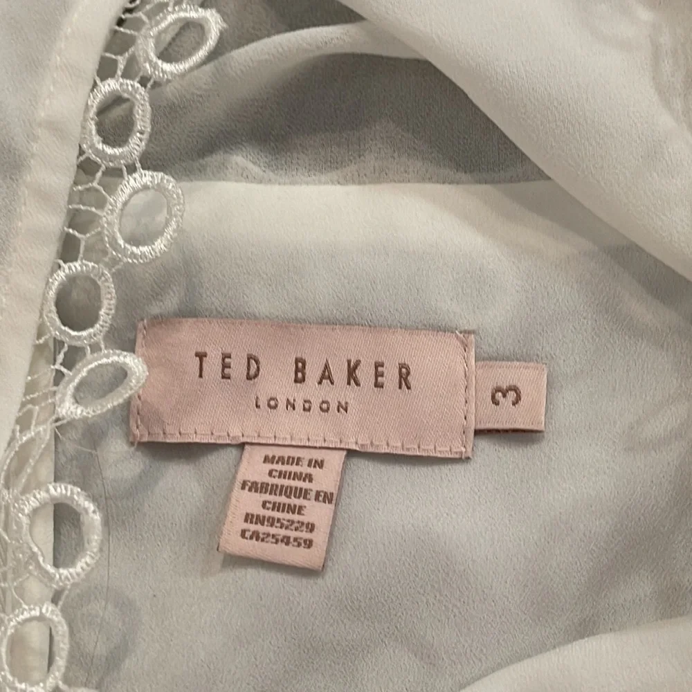 Ted Baker Women's Roobee Pintuck Detailing Long Sleeve Top - White sz 3 US 8 - Picture 9 of 11